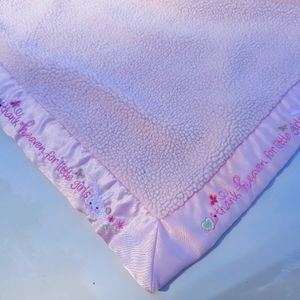 Carters Child of Mine Blanket Thank Heaven for Little Girls Bunny Pink Satin